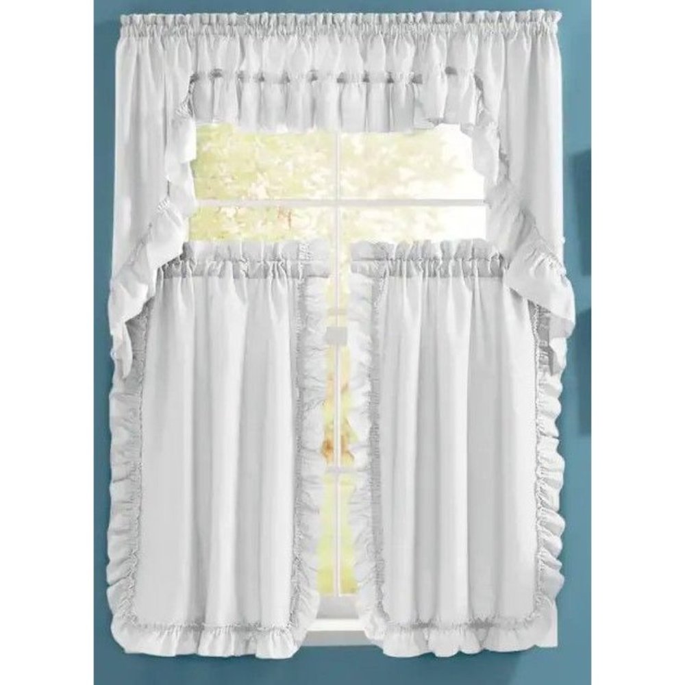 Mayfair Cape Cod Tier Pair 686-608 White 64" w x 24" l